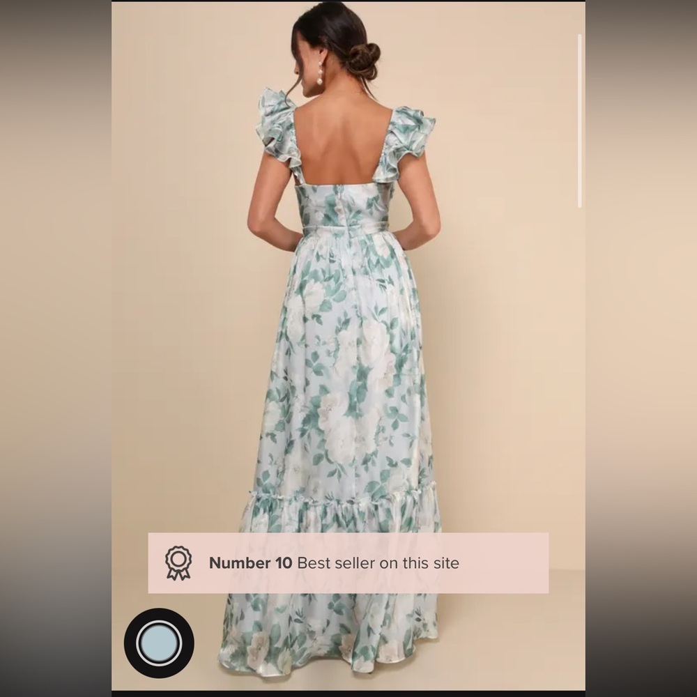 Floral Wrap Maxi Dress in Mint Green - Picture 2 of 5